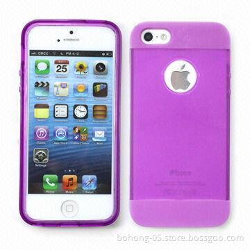 Cases for iPhone 5, Made of TPU + PC, Bi-color Design, Variety of Color Selection